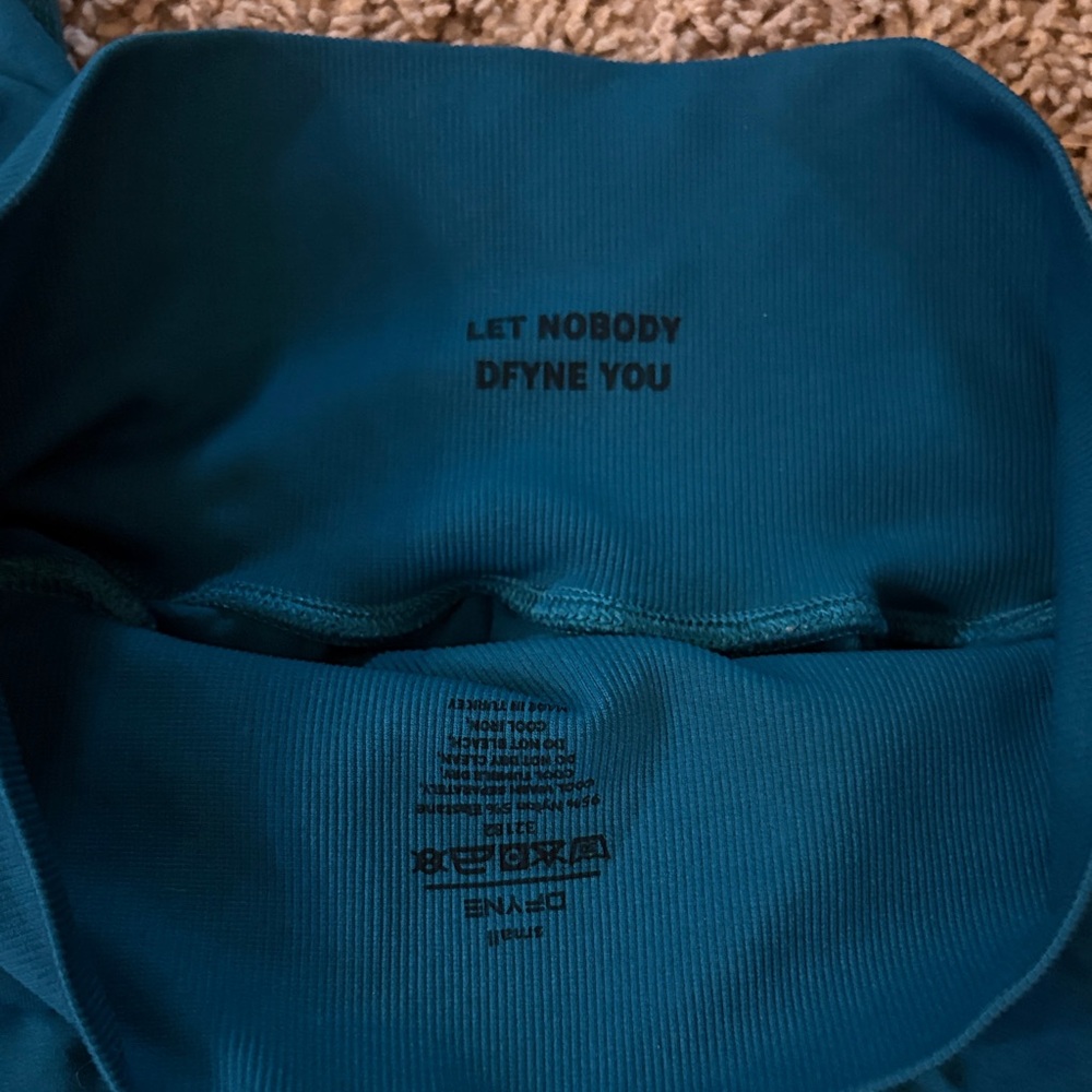 DFYNE DEFY Teal Bra & Shorts Set - Picture 2 of 3